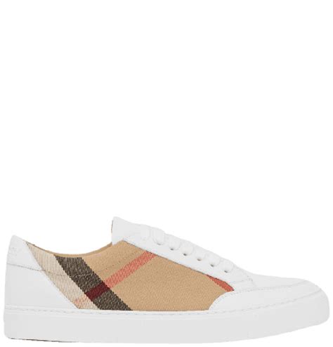 burberry london check and leather sneakers|House Check and Leather Sneakers in Optic white .